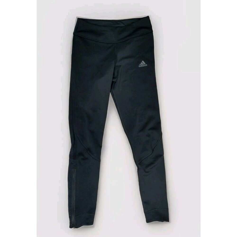 Adidas Running Women’s XS Black Climacool Legging Pants Mesh Ankle‎ Zip
